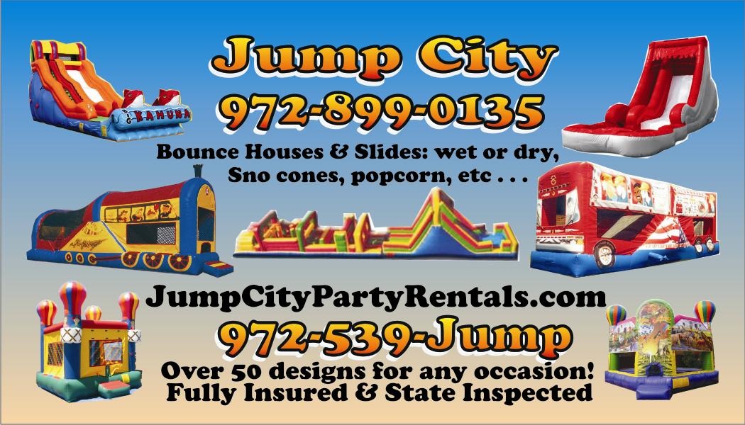jump city bounce houses, jump city prices for the rentals of water slides and bounce houses.